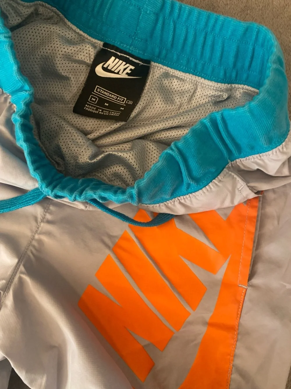 Nike Orange Logo Tee with Teal and Gray Windbreaker Set - Picture 6 of 9